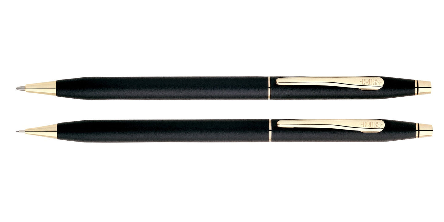 Cross Classic Century Black Pen and Pencil Set with gold-tone trims by A.T. Cross on Tampa Home & Garden Store
