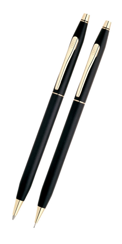 Cross Classic Century black pen and pencil set with gold trim, two-piece set on Tampa Home & Garden Store