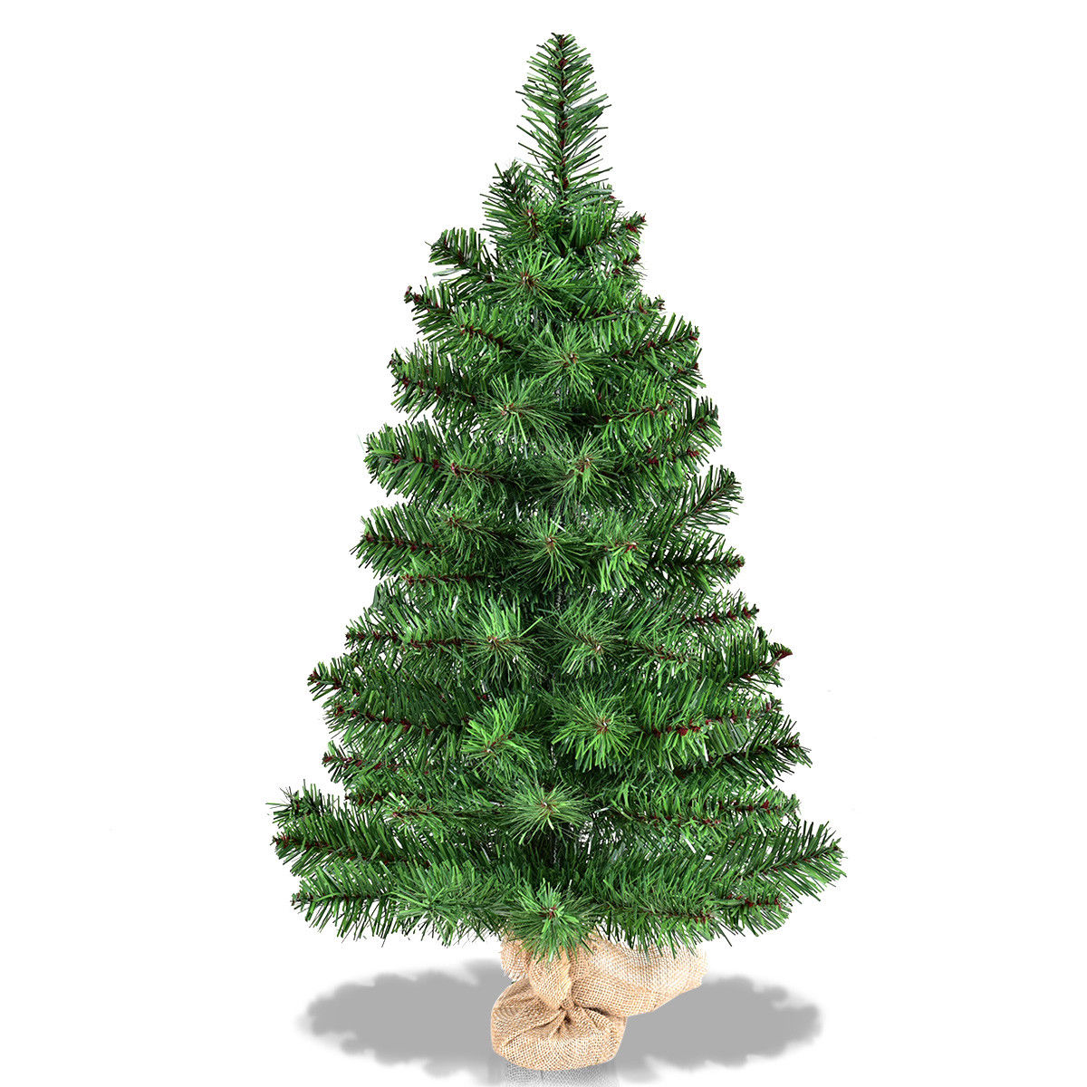 Holiday Season Decor Artificial PVC Christmas Tree green PVC needles burlap base DirectDeals on Tampa Home & Garden Store