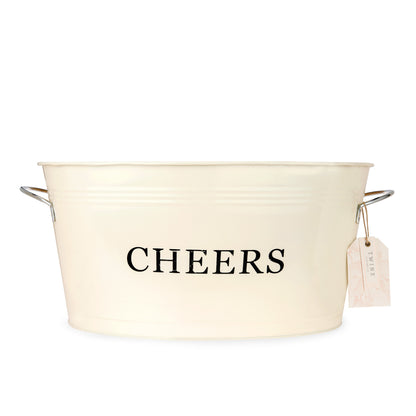 Cheers Galvanized Metal Drink Cooler Party