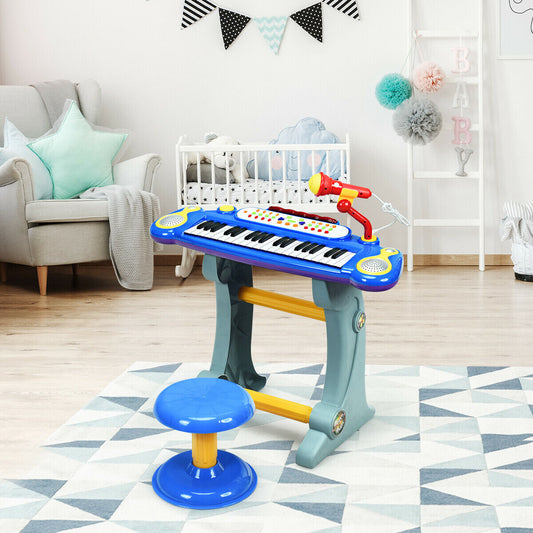 37 Key Electronic Keyboard Kids Toy Piano-Blue - Tampa Home & Garden Store
