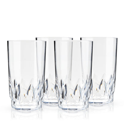 Shatterproof Acrylic Highball Glass Set Of Four