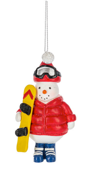 Snowboarder Snowman Ornament - Tampa Home & Garden Store
