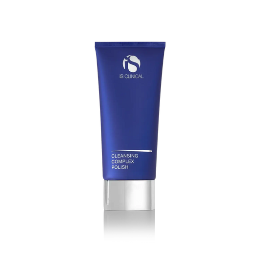 iS Clinical Cleansing Complex Polish blue tube with white logo and silver cap, 4 oz cleanser on Tampa Home & Garden Store