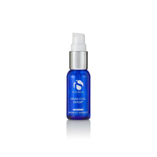 iS Clinical Hydra-Cool Serum blue bottle with white pump and silver collar on Tampa Home & Garden Store