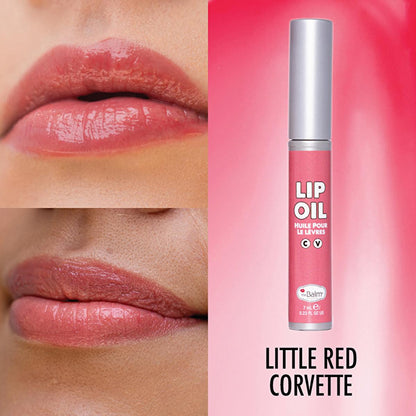 theBalm Lip Oil Little Red Corvette pink tint in tube; glossy lips on Tampa Home & Garden Store