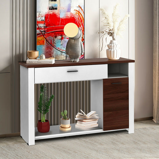 Mesa consola de 48 pulgadas con cajón y armario