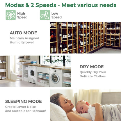 30 Pints 1500 Sq. ft Dehumidifier for Medium to Large Room with Indicator