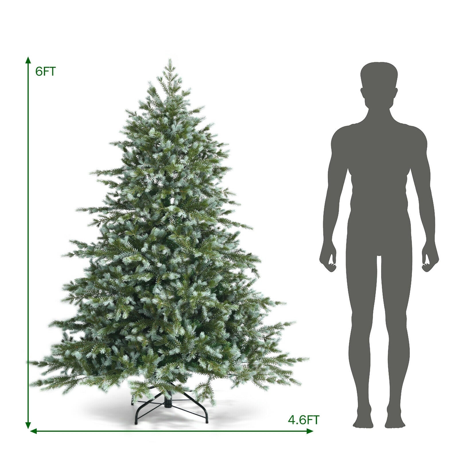 6 ft DirectDeals artificial spruce hinged Christmas tree with dense green needles on Tampa Home & Garden Store