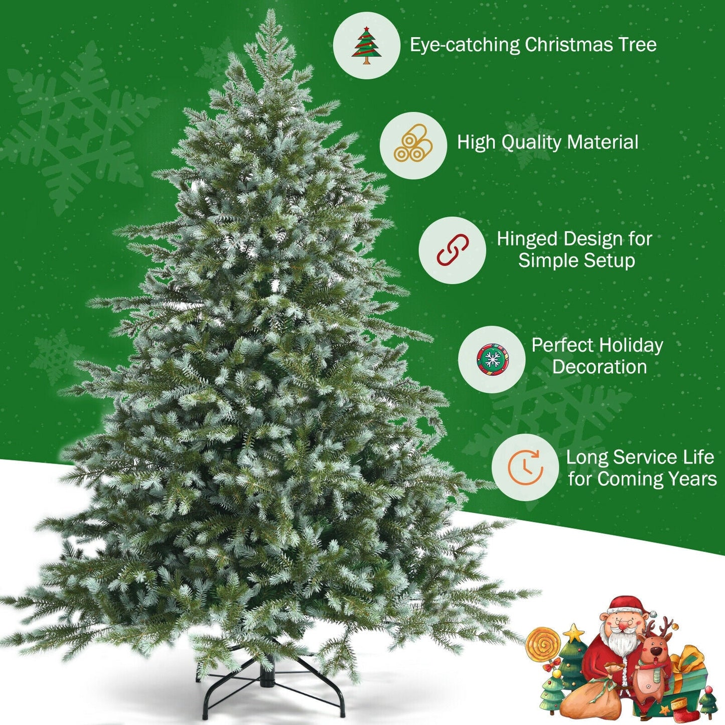 6 Feet Artificial Christmas Spruce Hinged Tree by DirectDeals on metal stand on Tampa Home & Garden Store