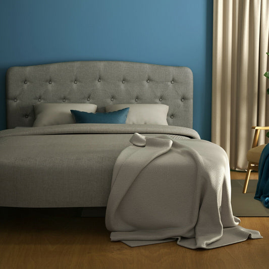 Faux Linen Headboard with Adjustable Heights-Light Gray - Tampa Home & Garden Store