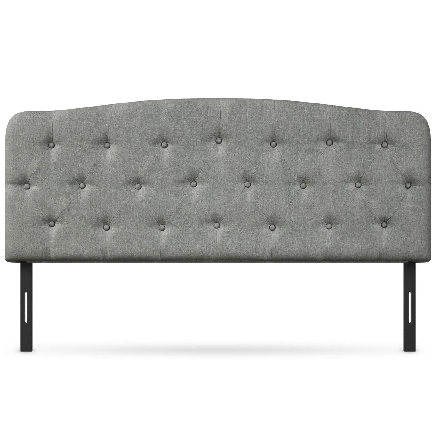 Cabecero de lino sintético con altura ajustable - Gris claro