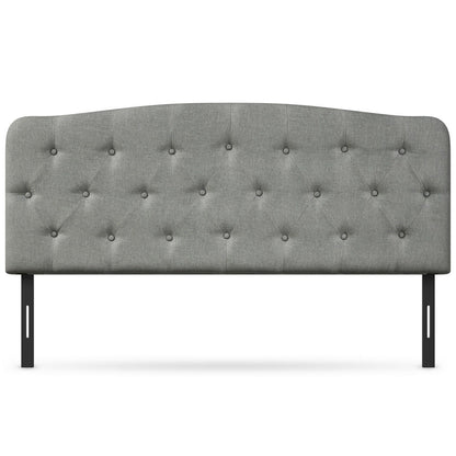 Cabecero de lino sintético con altura ajustable - Gris claro
