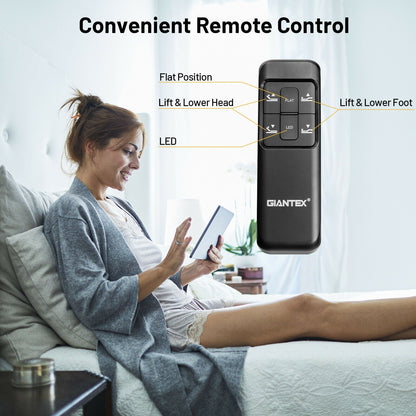 Base de cama ajustable tamaño queen con inclinación de cabecera y piecera