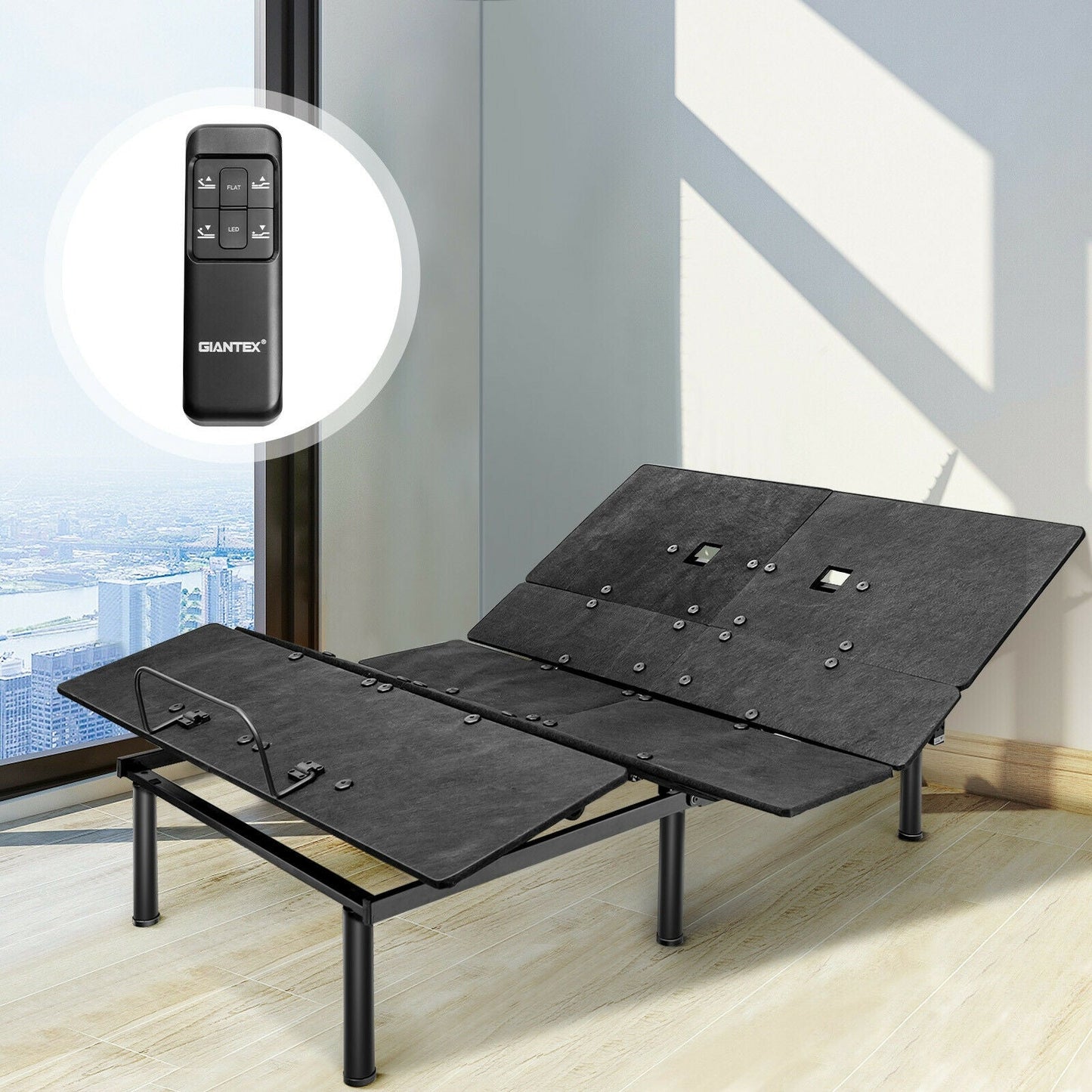 Base de cama ajustable tamaño queen con inclinación de cabecera y piecera