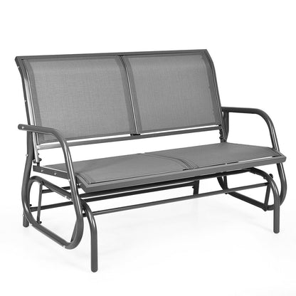 Sillón Balancín Colgante 48 Pulgadas Loveseat Mecedora Patio Trasero-Marrón