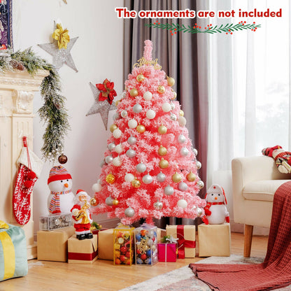 Pink Christmas Tree with snow flocked PVC tips and metal stand DirectDeals on Tampa Home & Garden Store