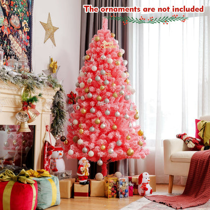 Pink artificial Christmas tree with snow flocked PVC tips and metal stand DirectDeals on Tampa Home & Garden Store