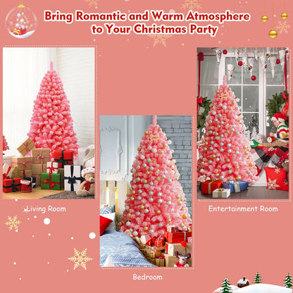Pink Christmas Tree with Snow Flocked PVC Tips and Metal Stand DirectDeals; 3 shown on Tampa Home & Garden Store