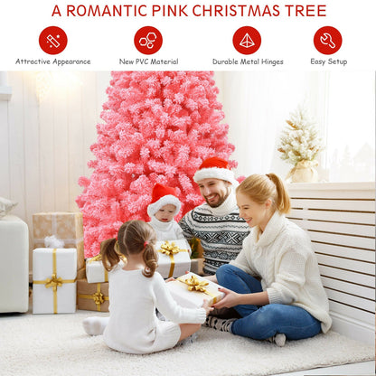 Pink Christmas Tree with snow flocked PVC tips and metal stand DirectDeals on Tampa Home & Garden Store