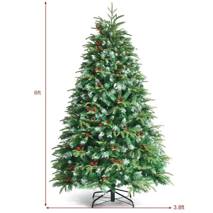 Pre Lit Snowy Christmas Hinged Tree with Lights