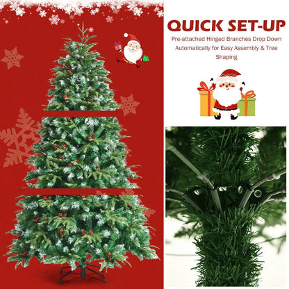 Pre Lit Snowy Christmas Hinged Tree with Lights