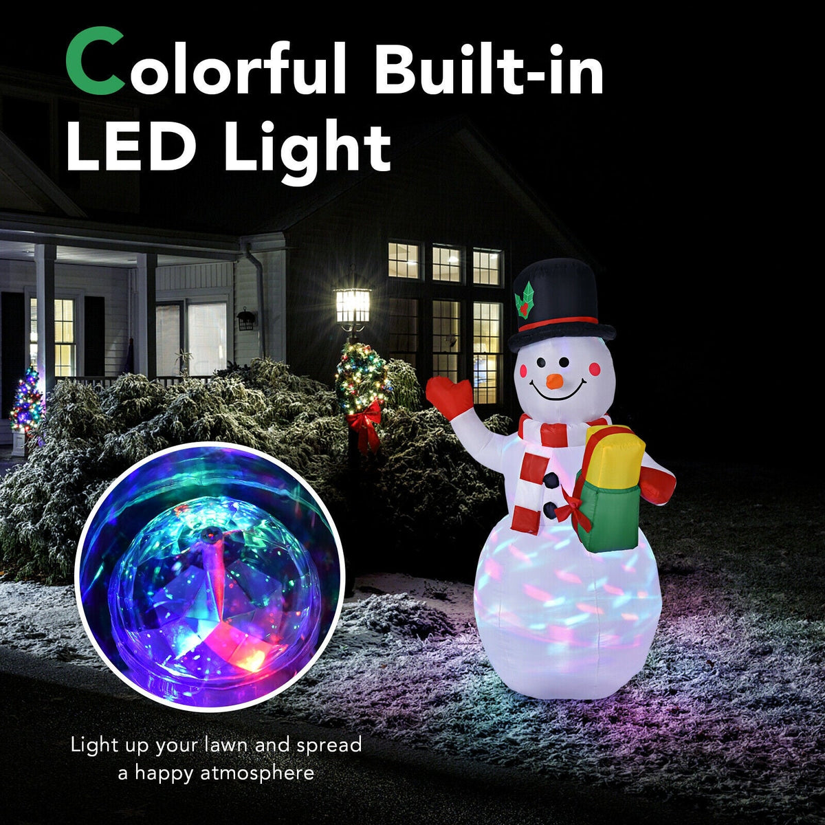 Snowman inflatable 5ft by DirectDeals LED lights for yard decor on Tampa Home & Garden Store on Tampa Home & Garden Store