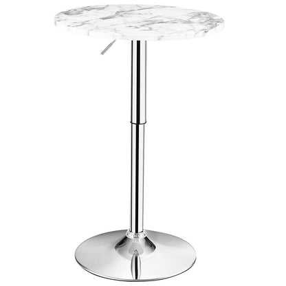 Mesa alta de cóctel giratoria 360° con patas y base plateadas - Negra