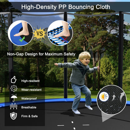 8/10/12/14/15/16Feet Outdoor Trampoline Bounce Combo with Safety Closure Net Ladder-10 ft