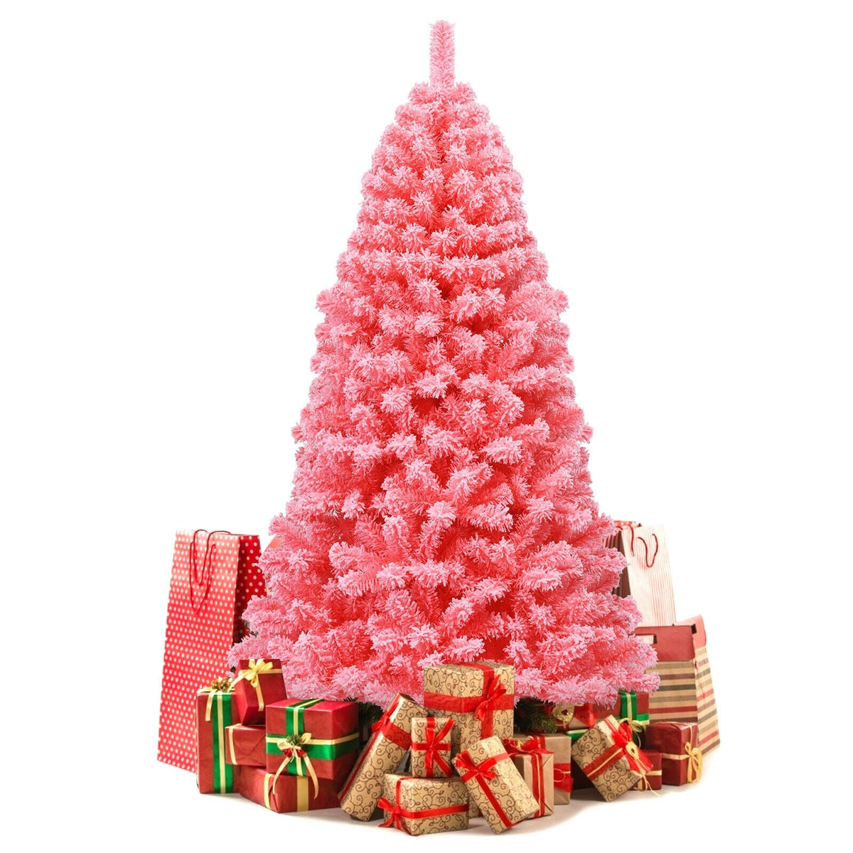 Pink Christmas Tree DirectDeals with Snow Flocked PVC Tips and Metal Stand among gifts on Tampa Home & Garden Store