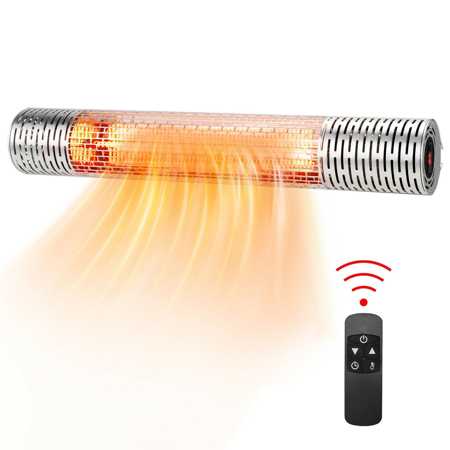 1500W Indoorand Outdoor Electric Heater with 2 Power Settings -Silver
