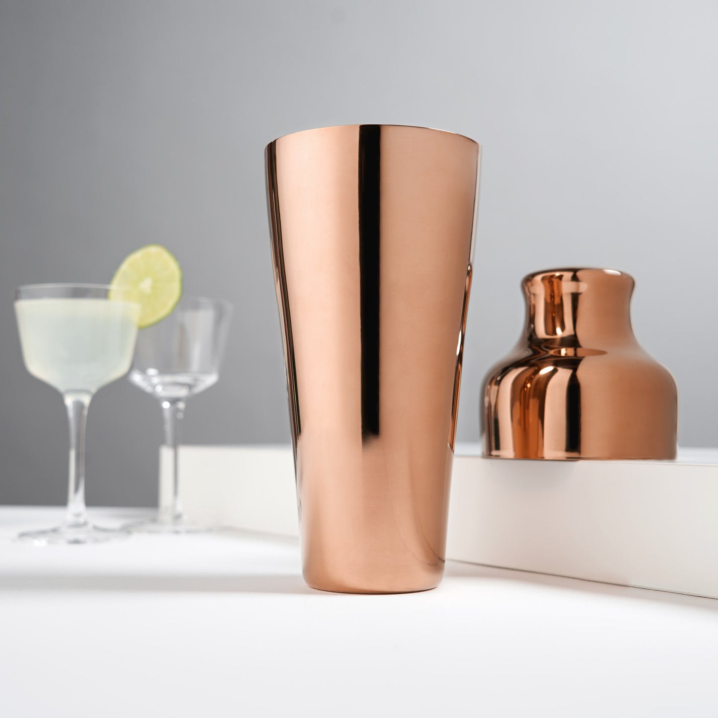 Classic Parisian Style Copper Cocktail Shaker
