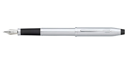 Century II Lustrous Chrome Medium Nib Fountain Pen with black grip by Cross on Tampa Home & Garden Store