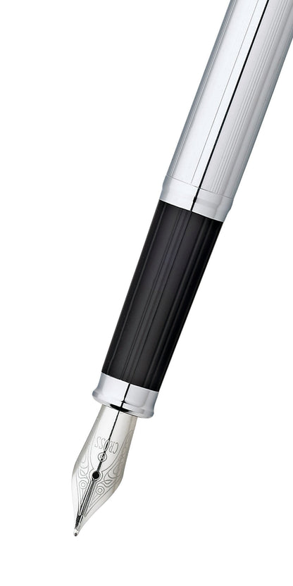 Century II Lustrous Chrome fountain pen with black grip by A.T. Cross on Tampa Home & Garden Store