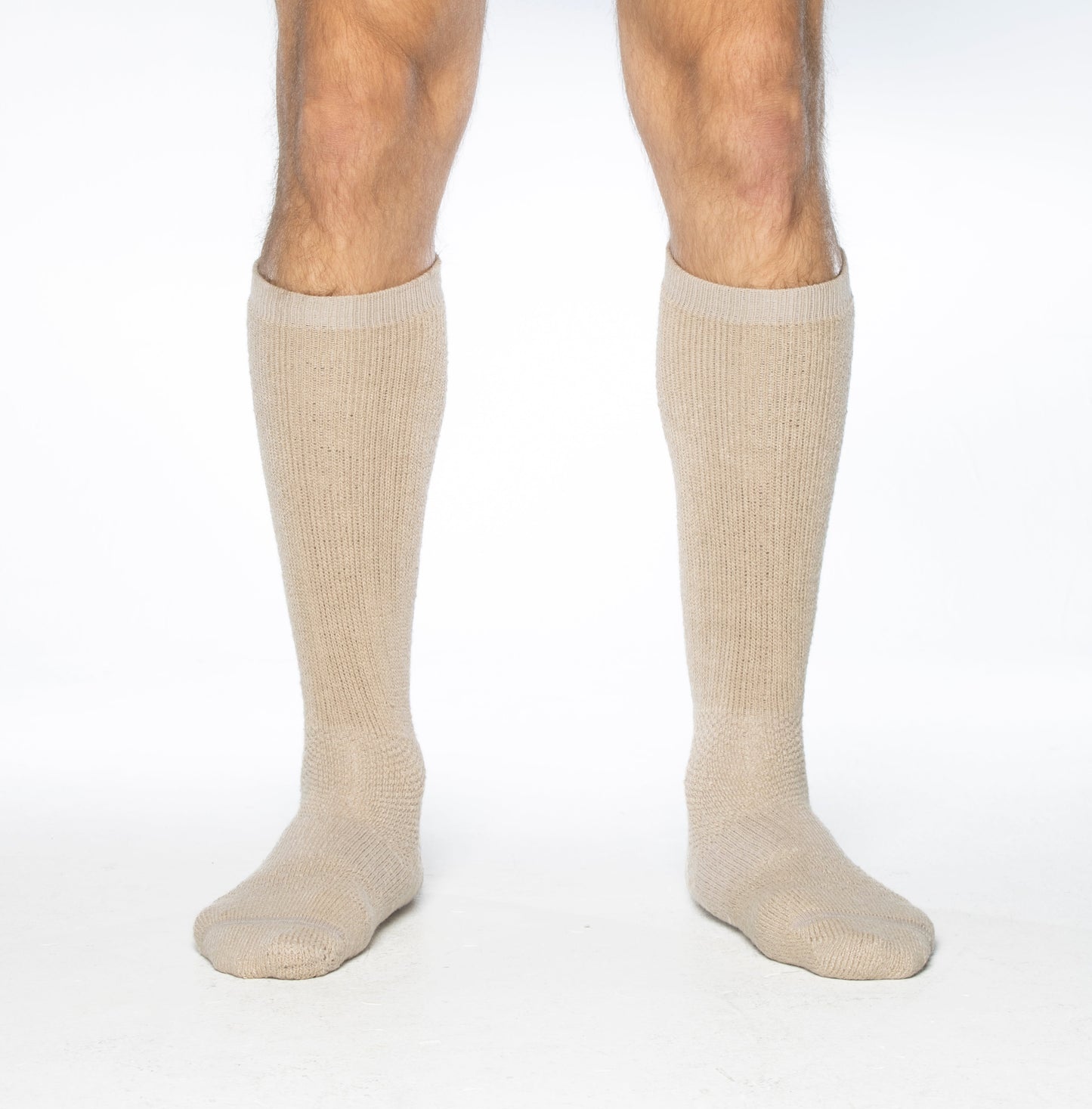 ICE Sock knee-high beige socks worn on both legs, two shown on Tampa Home & Garden Store