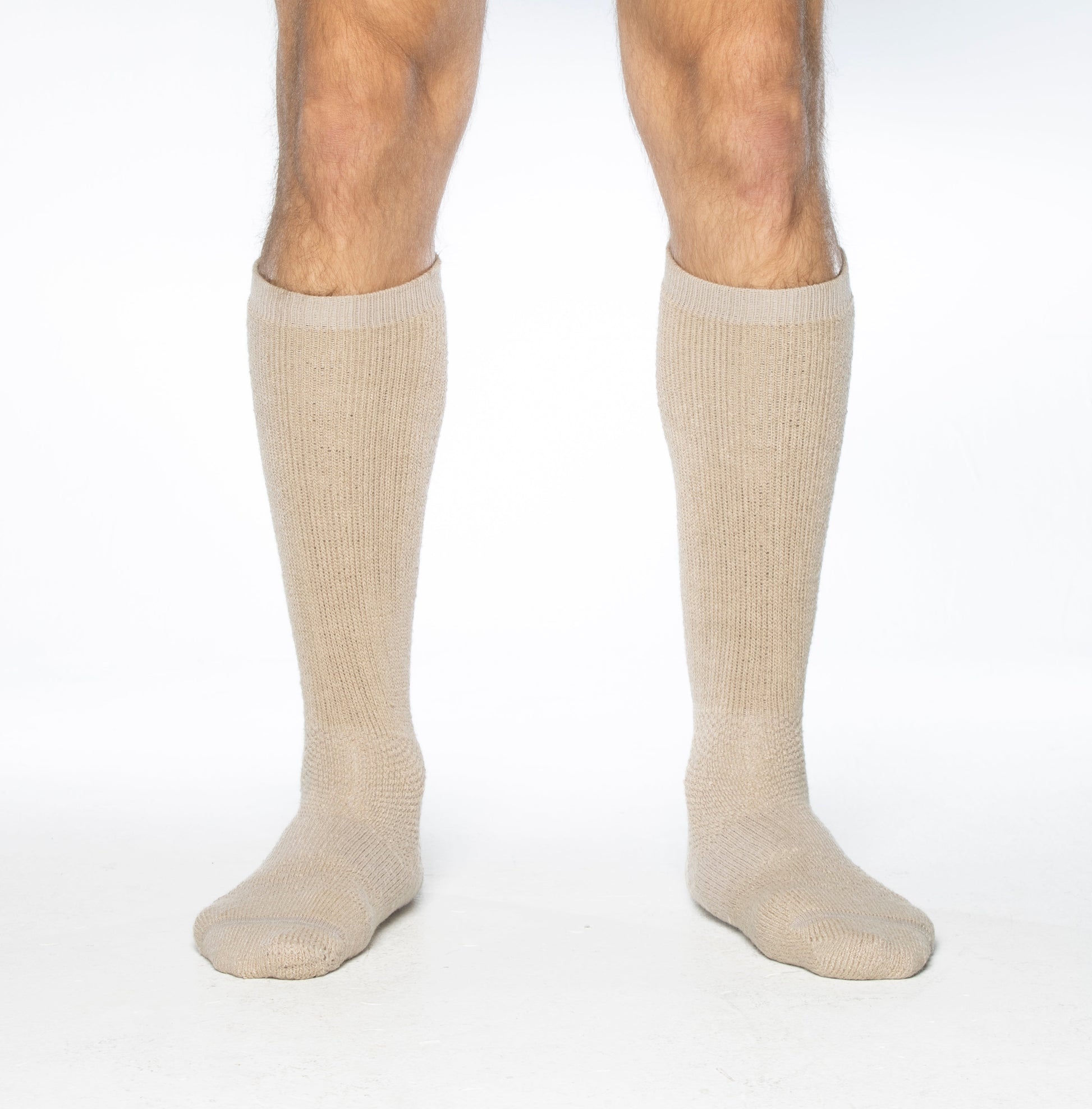 ICE Sock knee-high beige socks worn on both legs, two shown on Tampa Home & Garden Store