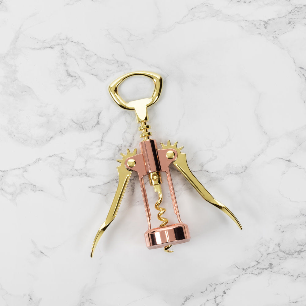 Premium Copper and Gold Winged Corkscrew Set