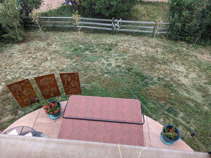 Privacy screens 4-panel metal wall art rust finish tree panels 46 inches on Tampa Home & Garden Store
