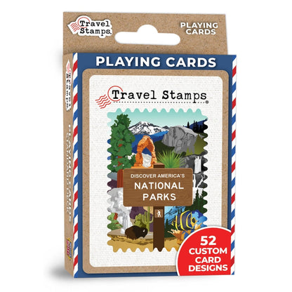 National Parks Travel Stamps Playing Cards 52 custom designs with stamp art on Tampa Home & Garden Store