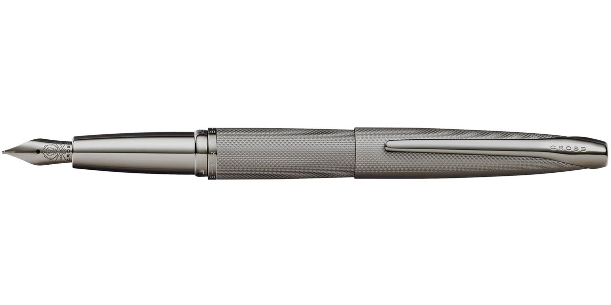 ATX Sandblasted Titanium Gray stainless steel fountain pen with a medium nib by A.T. Cross on Tampa Home & Garden Store