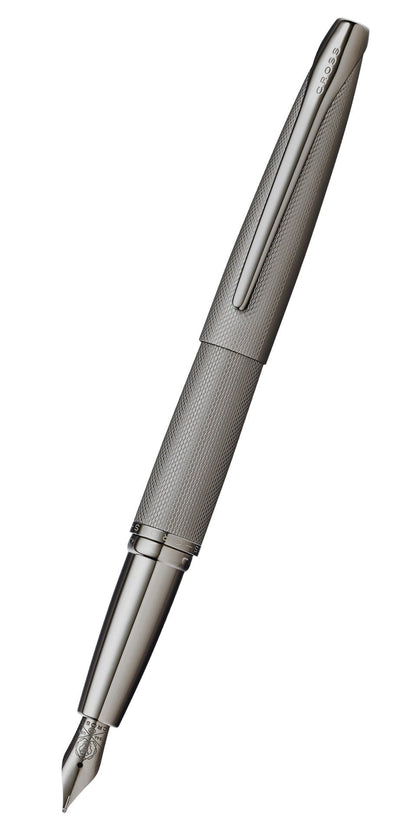 ATX Sandblasted Titanium Gray Stainless Steel Fountain Pen with medium nib by A.T. Cross on Tampa Home & Garden Store