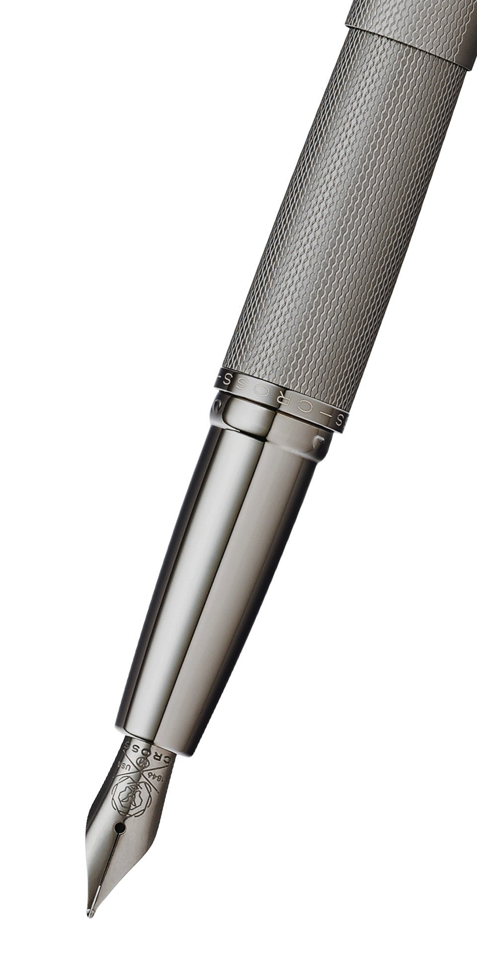 ATX Sandblasted Titanium Gray steel fountain pen with medium nib by A.T. Cross on Tampa Store on Tampa Home & Garden Store