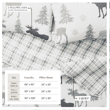 Cozy Wilderness Lodge Quilt and Moose Print