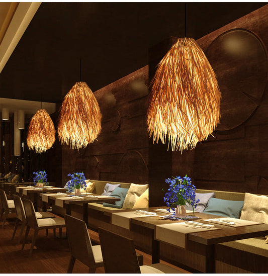 Idyllic Hotel Rattan Chandelier Creative Pine Cone Chandelier - Tampa Home & Garden Store