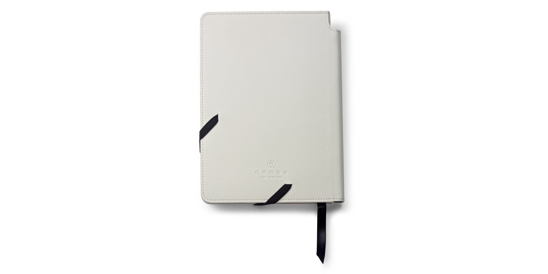 Medium Classic White Journal by A.T. Cross with light gray leather cover and ribbon bookmark on Tampa Home & Garden Store