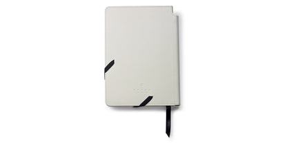 Medium Classic White Journal by A.T. Cross with light gray leather cover and ribbon bookmark on Tampa Home & Garden Store