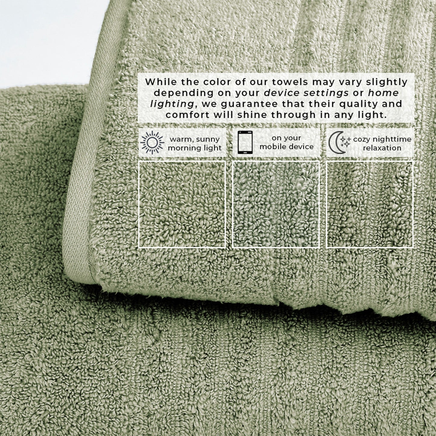 Luxury Combed Cotton and Ribbed Bath Towels