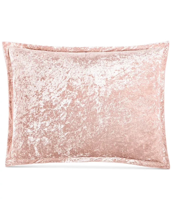 Velvet decorative pillow pink with crushed texture, Vanessa Jane on Tampa Home & Garden Store