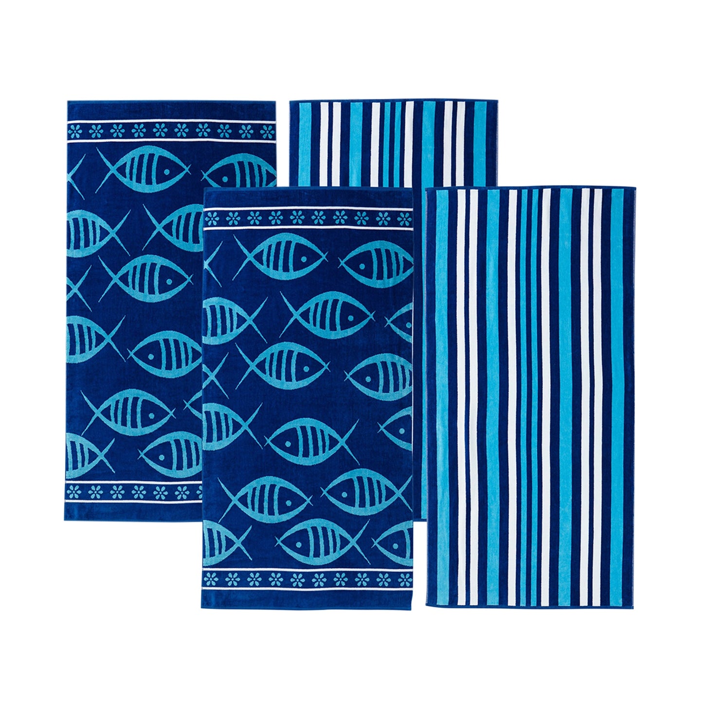 Velour Cotton Beach Towels and Maui Two Pack