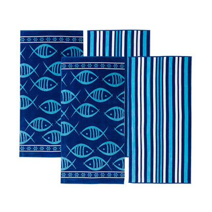 Velour Cotton Beach Towels and Maui Two Pack